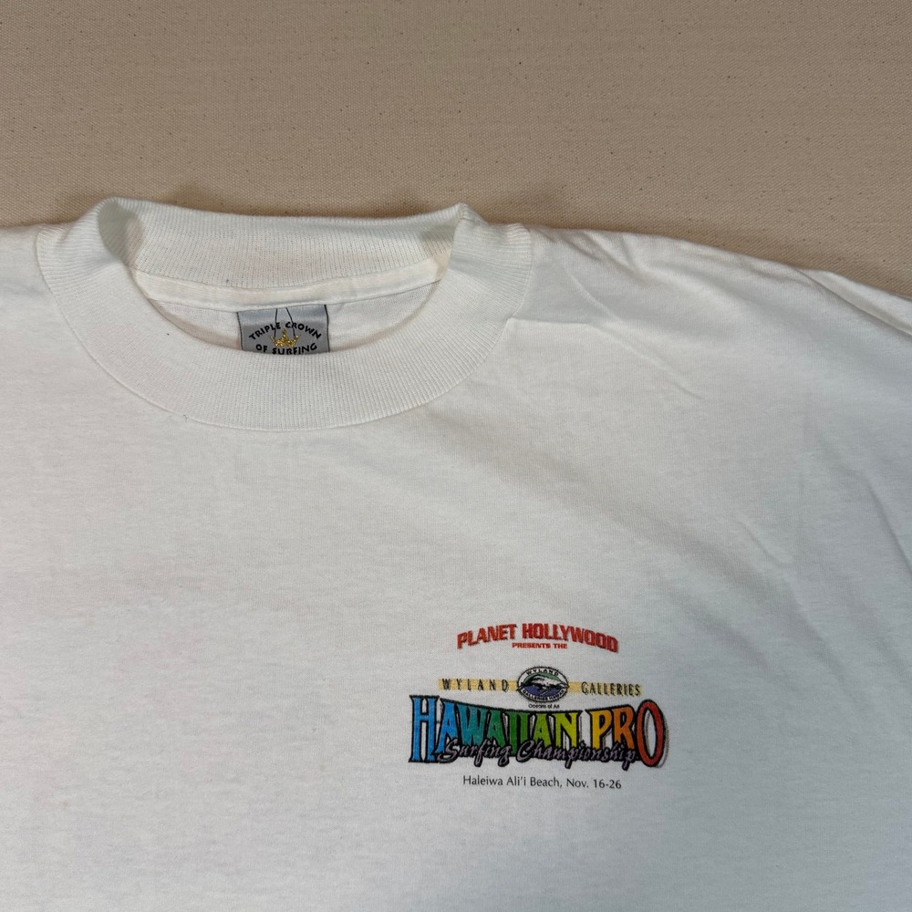 Vintage Planet Hollywood Hawaiian Pro Surfing Championship T-Shirt XL White USA - Picture 6 of 9